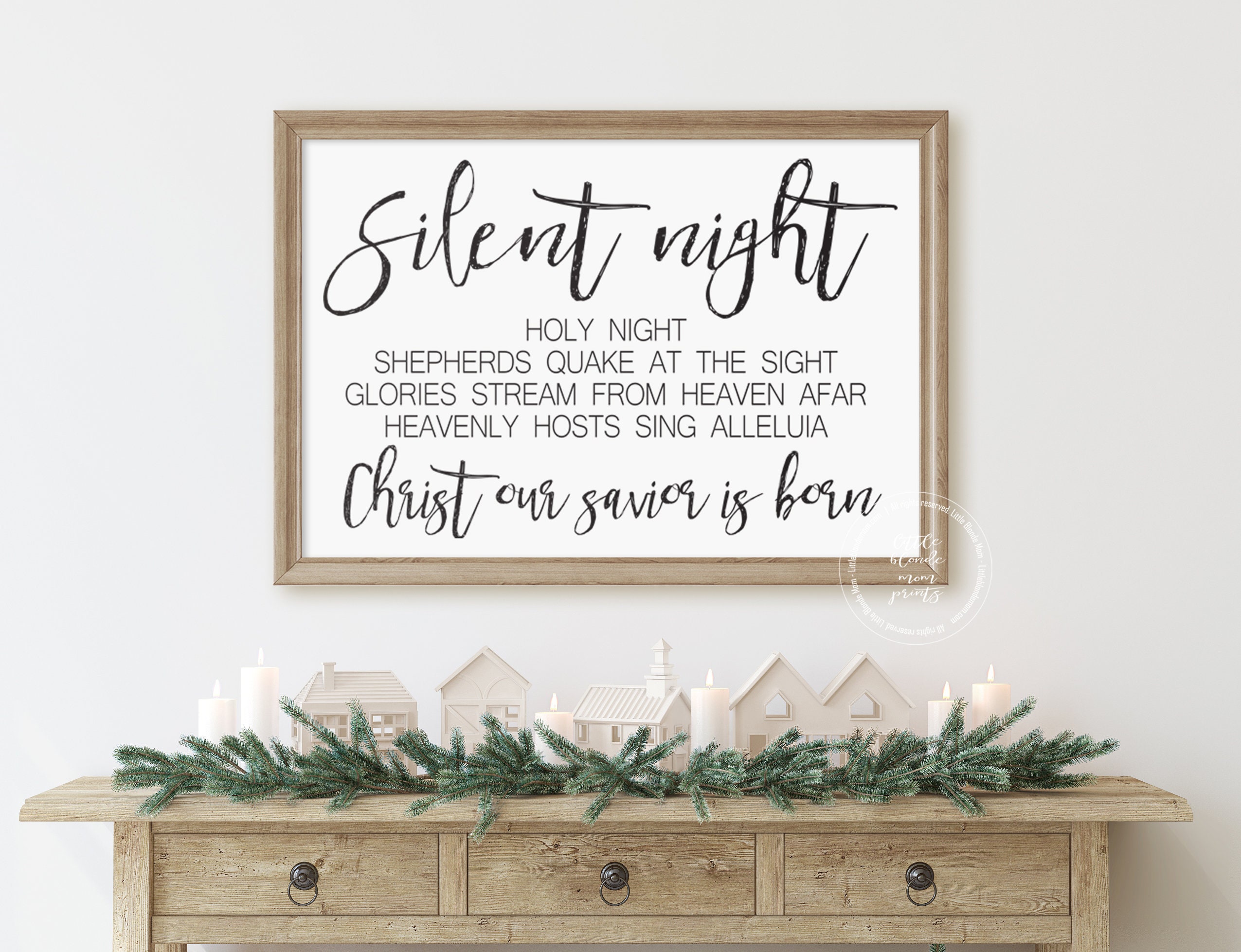 Silent Night Christmas Carol Lyrics Poster (Teacher-Made)