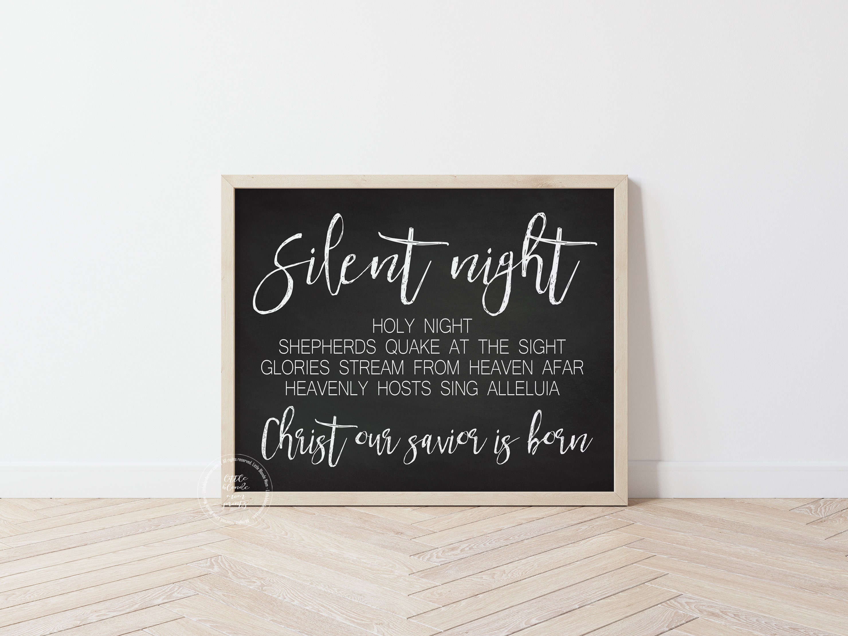 Silent Night Lyrics Printable Large Wall Decor Farmhouse - Etsy