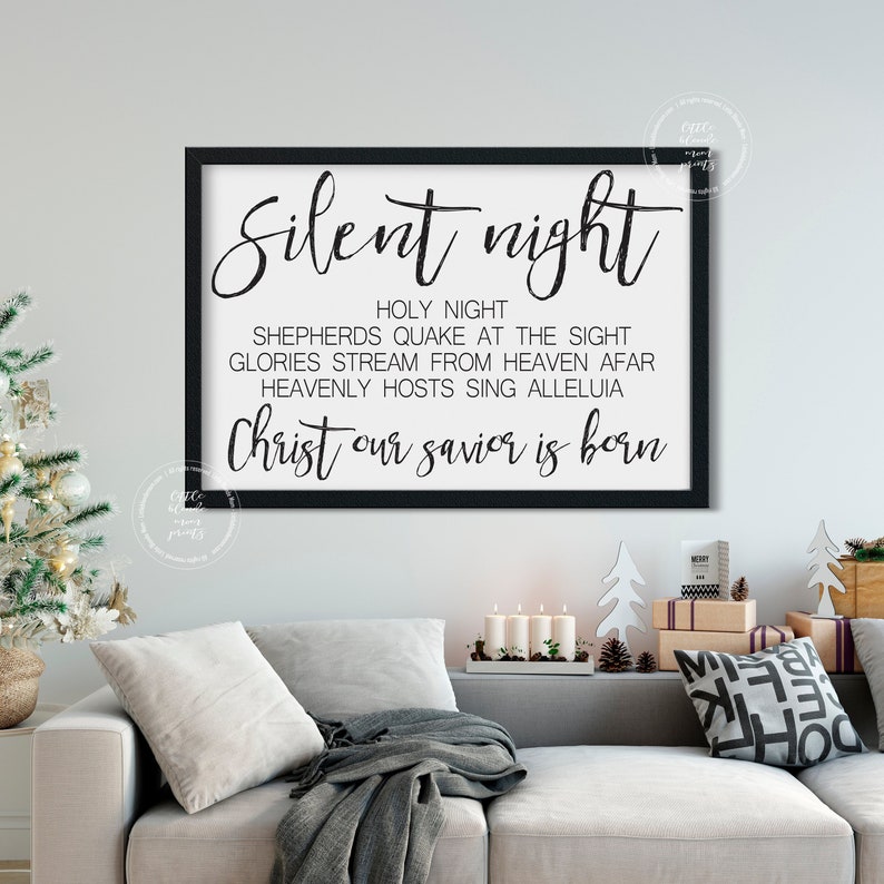 Peaceful Night time Lyrics Printable Huge Wall Decor Farmhouse Decor Black White Xmas Wall Artwork Xmas Decor Quick Obtain graphic regarding Silent Night Lyrics Printable called Peaceful Evening Lyrics Printable Massive Wall Decor Farmhouse Decor Black White Xmas Wall Artwork Xmas Decor Prompt Obtain