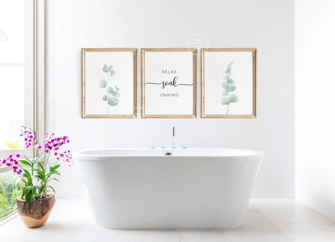 Bathroom Wall Decor Set of 3 Wall Art Farmhouse Wall Art Home Printable ...