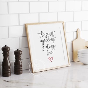 Kitchen Wall Decor | Home Decor Printable | Secret Ingredient | Kitchen Wall Art | Cooking Art image 3