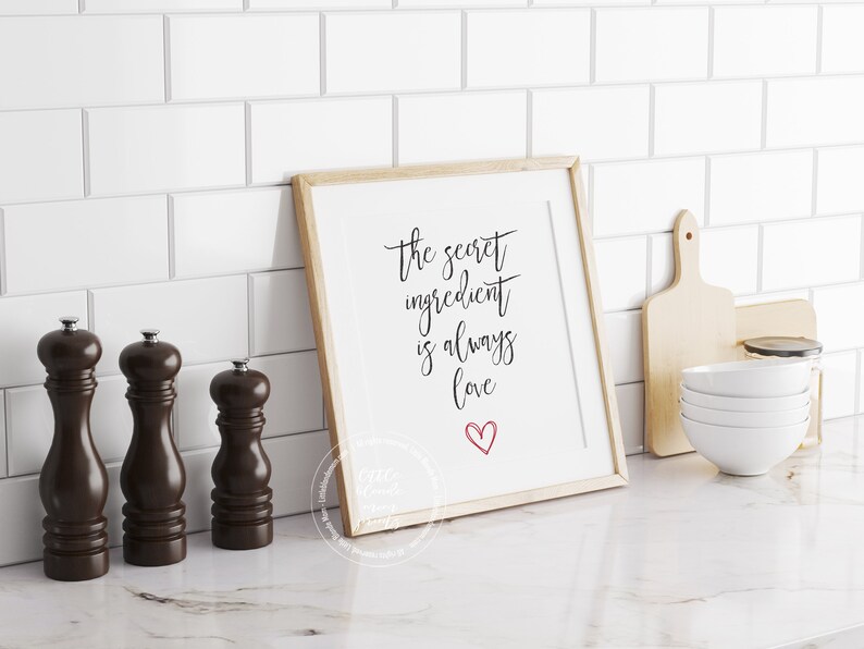 Kitchen Wall Decor | Home Decor Printable | Secret Ingredient | Kitchen Wall Art | Cooking Art image 3