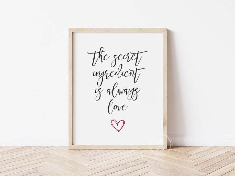 Kitchen Wall Decor | Home Decor Printable | Secret Ingredient | Kitchen Wall Art | Cooking Art image 1