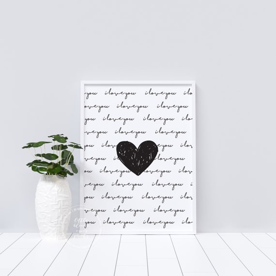 I Love You Heart Print