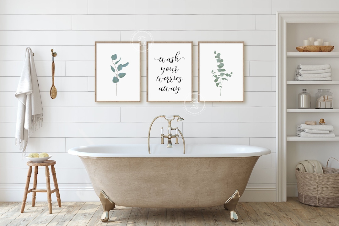 Bathroom Wall Decor | Poster Prints | Set of 3 Wall Art | Farmhouse ...