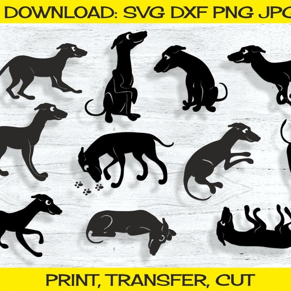 Dogs Bundle MCM Elements Svg Png Dxf Jpg Files, for Dogs Lovers, Mid Century Modern Decor, Atomic Age, Vector Digital Graphics