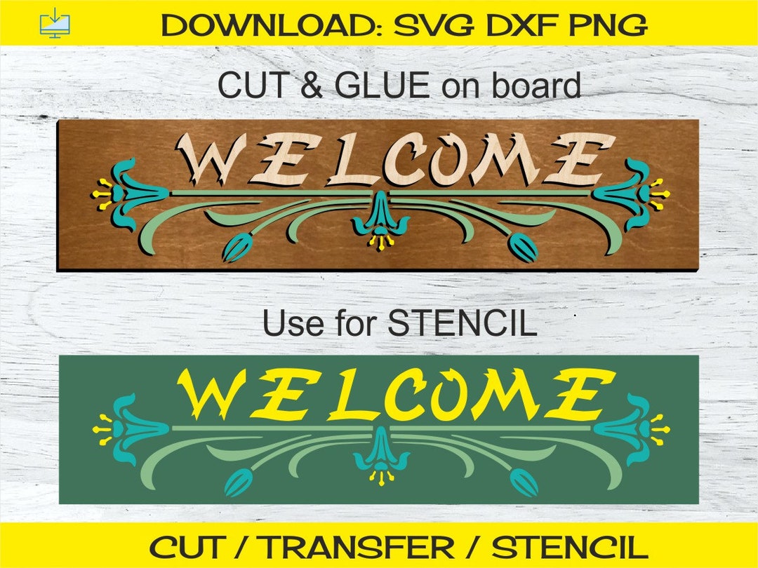 Horizontal Porch Sign Front Door Board Stencil House Etsy