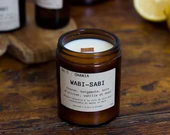 Bougie naturelle à la cire de soja NO.5 : Chania par Wabi-Sabi