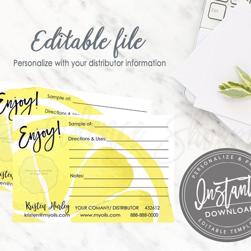 Essential Oil Sample Mailers Printable Sample Template - Etsy
