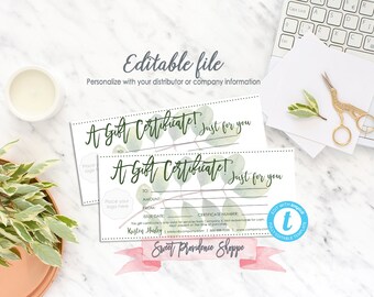 gift certificate printable etsy