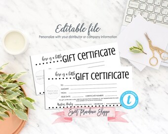 christmas gift certificate template etsy