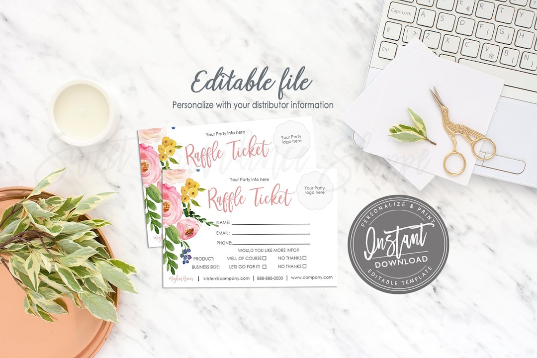 Editable Party Raffle Card, Printable Party Raffle Card, Editable ...