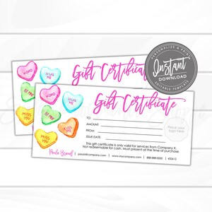 Editable Gift Certificate, Valentine Printable Gift Voucher, Editable Valentines Truck Gift Template, Voucher, Instant Download