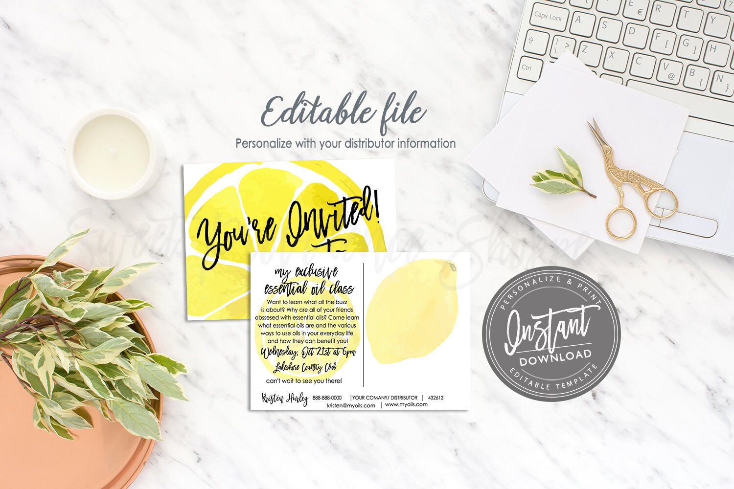 Essential Oil Class Invitation, Network Marketing Class Invite