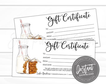 Editable Gift Certificate, Holiday Printable Gift Voucher, Editable Christmas Holiday Gift Certificate Template, Voucher, Instant Download