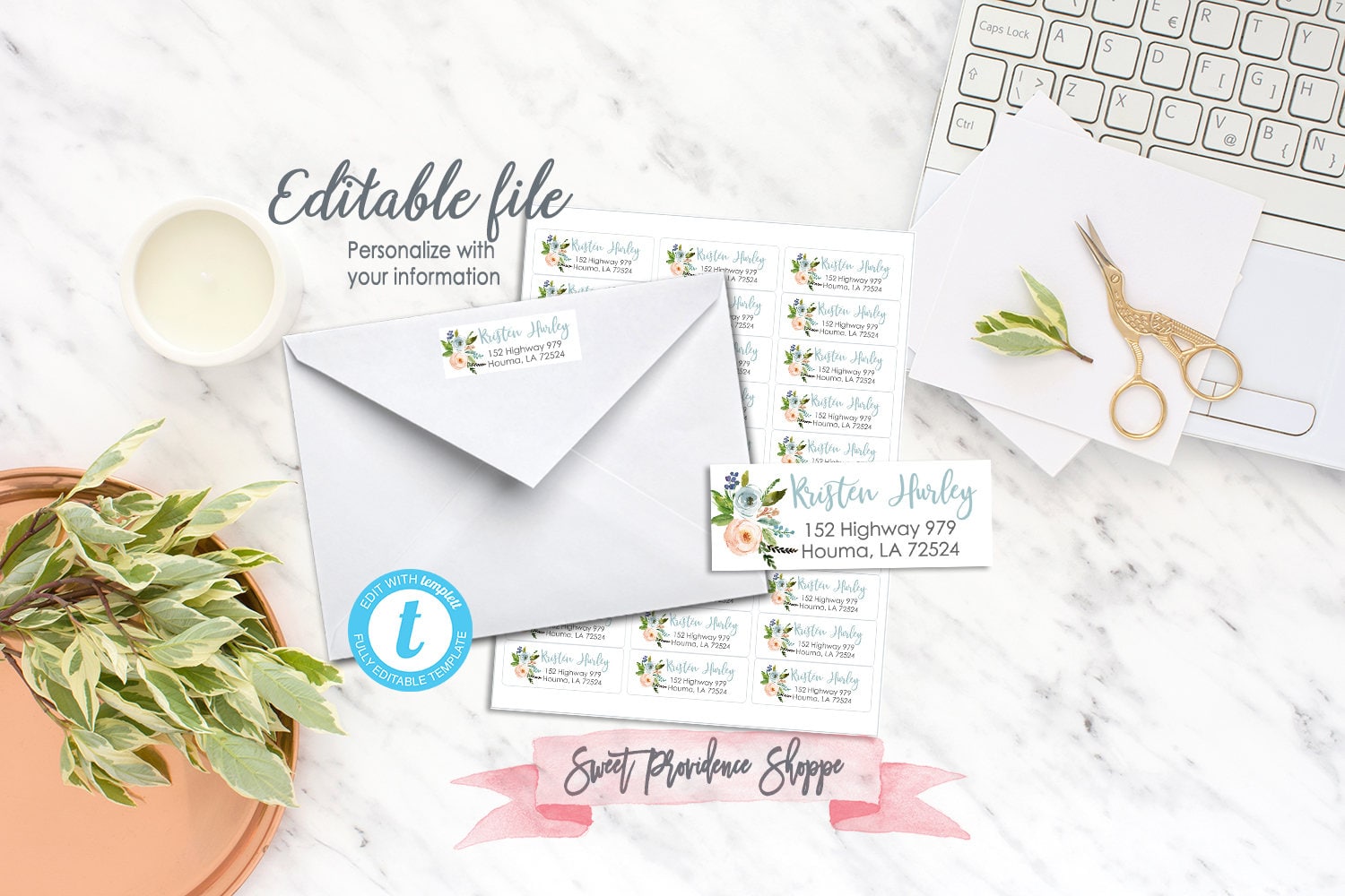 Editable Address Label, Distributor Address Label, Essential Oil