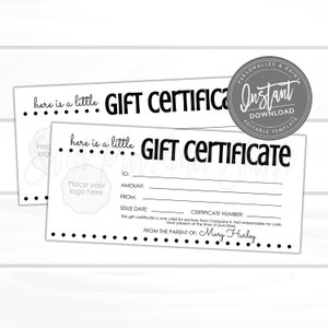 Editable Gift Certificate Printable, Gift Voucher, Christmas Gift Certificate Template, Editable Voucher, Instant Download