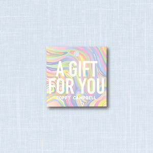 Personalized Gift Tag, Custom Gift Tag, Girls Gift Tag, Colorful Swirl Gift Tag