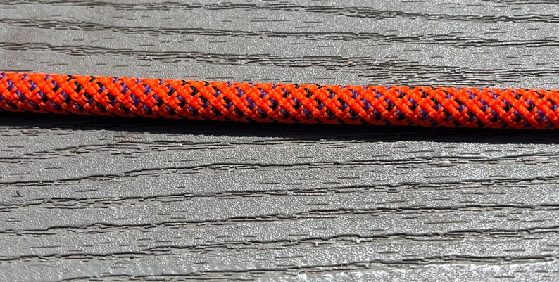 Dog Leash Made from recycled climbing rope Orange/Black/Purple