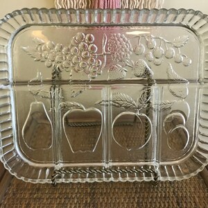 Vintage Indiana Glass Relish Tray // Crystal Fruit Platter