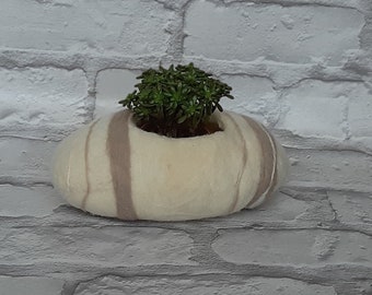 Felt Stone Planter, Wool Indoor Pots, Gift for Home, Cute Home Décor, Cactus planter gifts, Small Planters, Gift for Women, Pebble Wool Pot