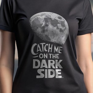 Celestial Moon Lover T-Shirt: Dark Side Graphic Tee for Space Enthusiasts & Astronomy Fans