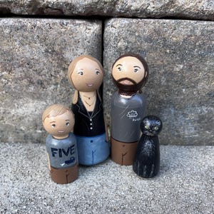 Custom Portrait Peg Dolls, Hand Painted Look Alike Dolls, Personalized Family Dolls, Portrait Doll Gift, Custom Family Portrait