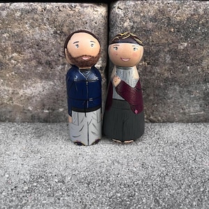Personalized Family Peg Dolls | Custom Wooden Dolls from Pictures | Unique Anniversary, Christmas, or Memory Keepsake Gift