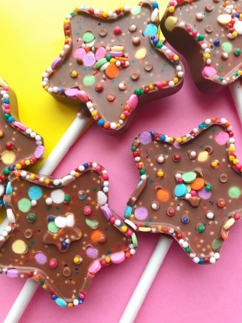 Star chocolate lollipops party bag fillers Etsy