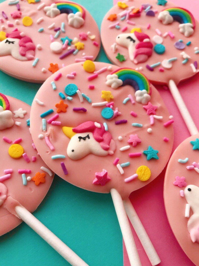 Pink Unicorn Chocolate Lollipops Etsy UK
