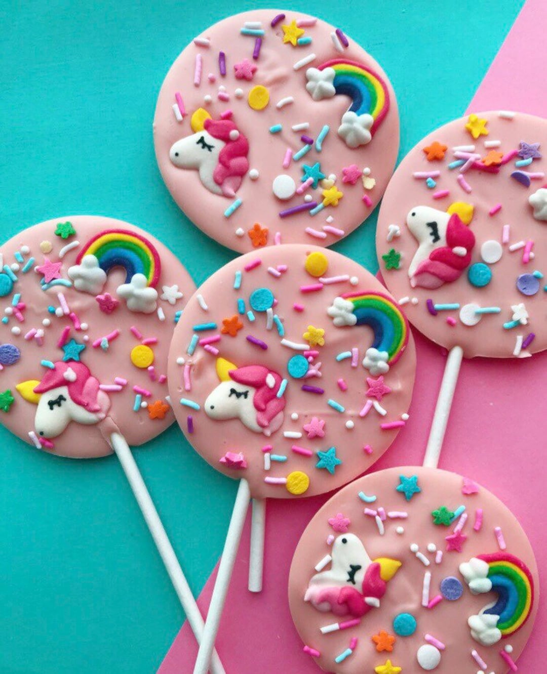 Pink Unicorn Lollipops