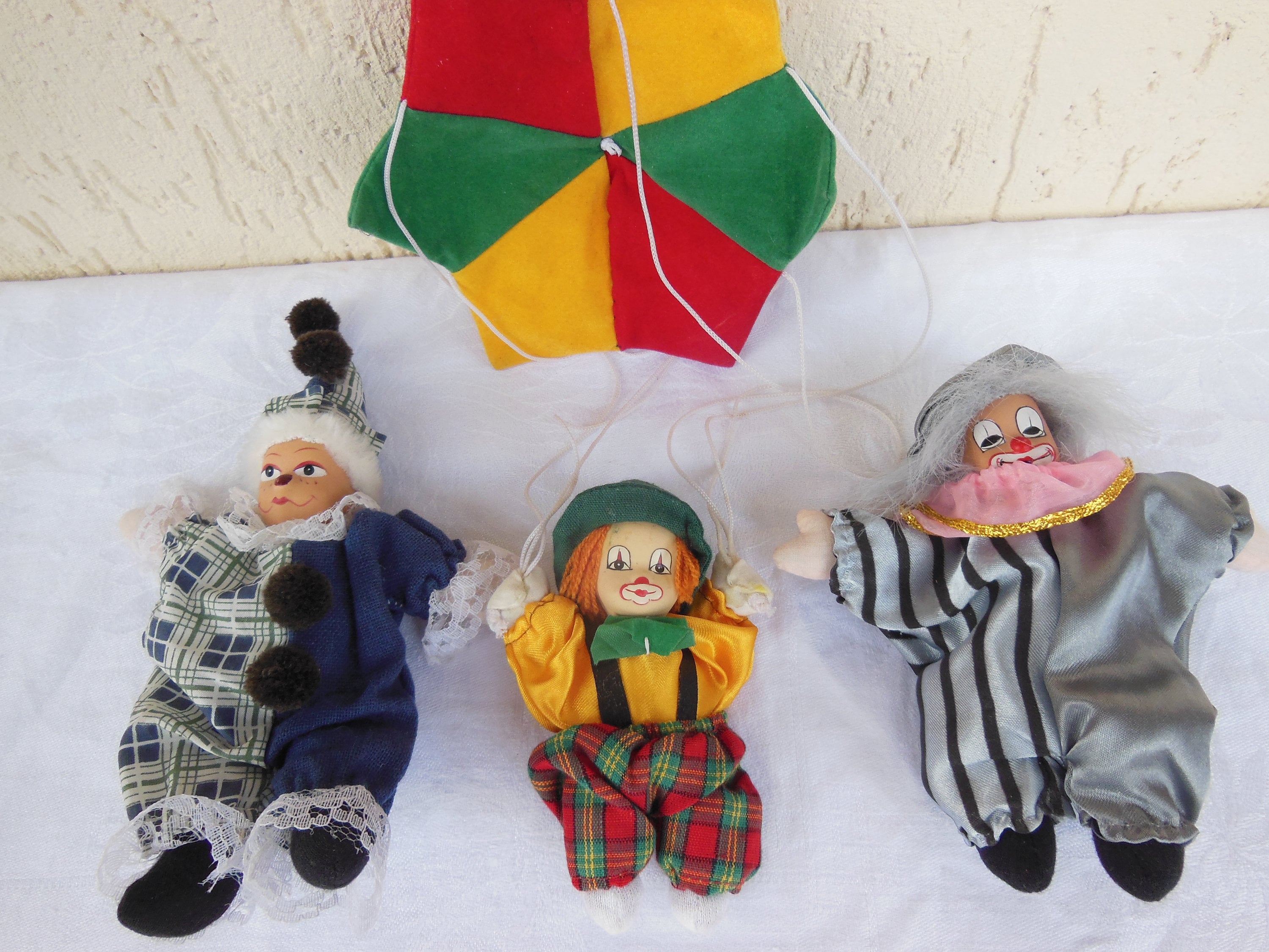 Vintage doll , Clown doll , Collectible doll , Doll with a porcelain face