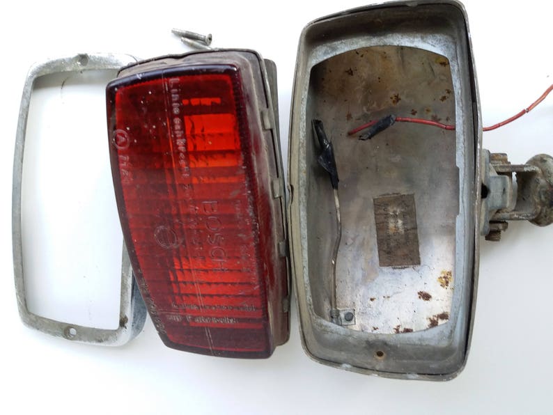 Vintage Red Glass Traffic Light. Stop Light Lens. Stop Lamp. BOSCH, Old