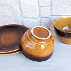 German Ceramic Set Spulmaschinenfest , Vintage Plate Bowls