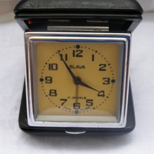 Vintage Table Clock , Tourist Clock 11 JEWELS, Russian Tourist Clock, Alarm Clock , Clock &quot;Slava&quot;