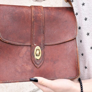Vintage Handmade Leather Bag ,  Leather bag ,  Ladies handbag , Purse bag , Shoulder Bag , Handle Bag , Leather Purse