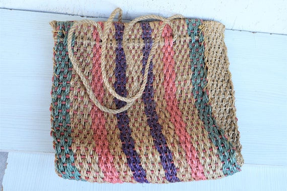 Hemp Knitted Bag , Knitted Summer Bag , Vintage S… - image 3