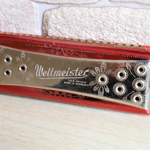 Vintage Harmonica Weltmeister , Antique Harmonica from the 40s , Collectible Musical Instrument