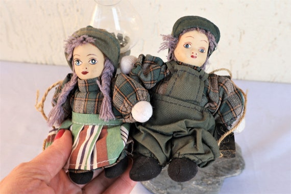 Buy 2 Vintage Bench Dolls Porcelain Dolls Set Doll Collectible Doll Ragged Soft Doll Dol L Stand Dolls Online in India Etsy