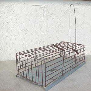 1980 working mouse trap , Vintage mousetrap , Old rodent trap  Large Rodent Trap