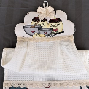 Serviette à main , Serviette de cuisine faite à la main , Serviette en coton , Style vintage , Cuisine , Serviette décorative