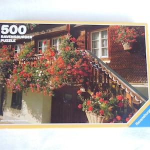Vintage puzzle , Puzzle Ravensburger  , Puzzle 500 pieces , Flower puzzle