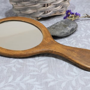 Vintage Mirror, Ancient Mirror with Wooden Frame , Old Small Mirror, Small Mirror from the Last Century ,  Handmade Mirror
