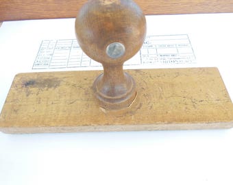 Vintage wooden stamp, Bulgarian wooden stamp, ink stamp, big wooden stamp