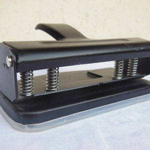 Vintage Metal Perforator, Paper Puncher, Black Office Hole Puncher