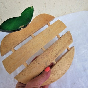 Handmade Wooden Pad ,  Wooden Protection from Heat Sources  , Wooden Pad for Warm Dishes, Thermal Pad, Hot Egg Pad, An apple ,