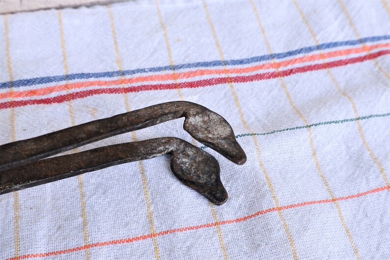 Antique Coal Tongs Iron Fire Tongs Hand Hammered Tongs Etsy