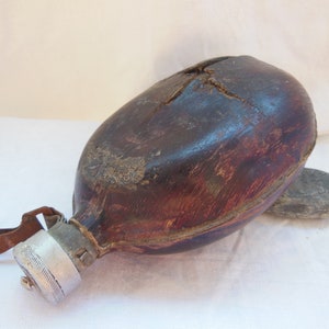 Aluminum Bottle with Wood Veneer , Aluminum Retro Bottle, Flask, Old Military Bottle ,  Art Decoration , Military Equipment, Tourist Bottle