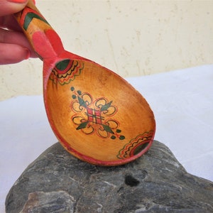 Vintage Russian Souvenir Spoons , Wooden Spoons , Folk Art , Home Decor