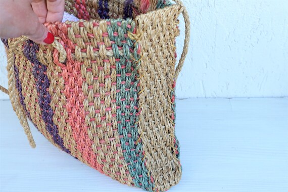 Hemp Knitted Bag , Knitted Summer Bag , Vintage S… - image 5